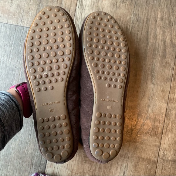 Land’s End brown quilted suede flats - Picture 2 of 4